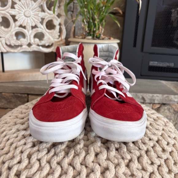 Vans Sk8 Hi Filmore Pig Suede Chilli Pepper Red Scooter True SZ 8 Shoes Sneakers - Picture 4 of 13